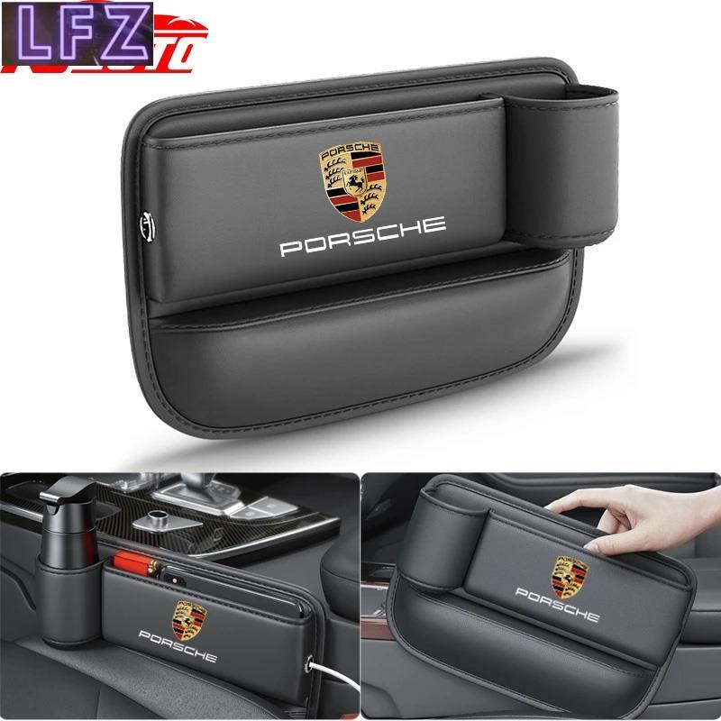 Porsche กระเป๋าหนัง PU เก็บแก้วน้ํา ติดเบาะรถยนต์ สําหรับ Carrera gts turbo macan Cayenne Cayman 718
