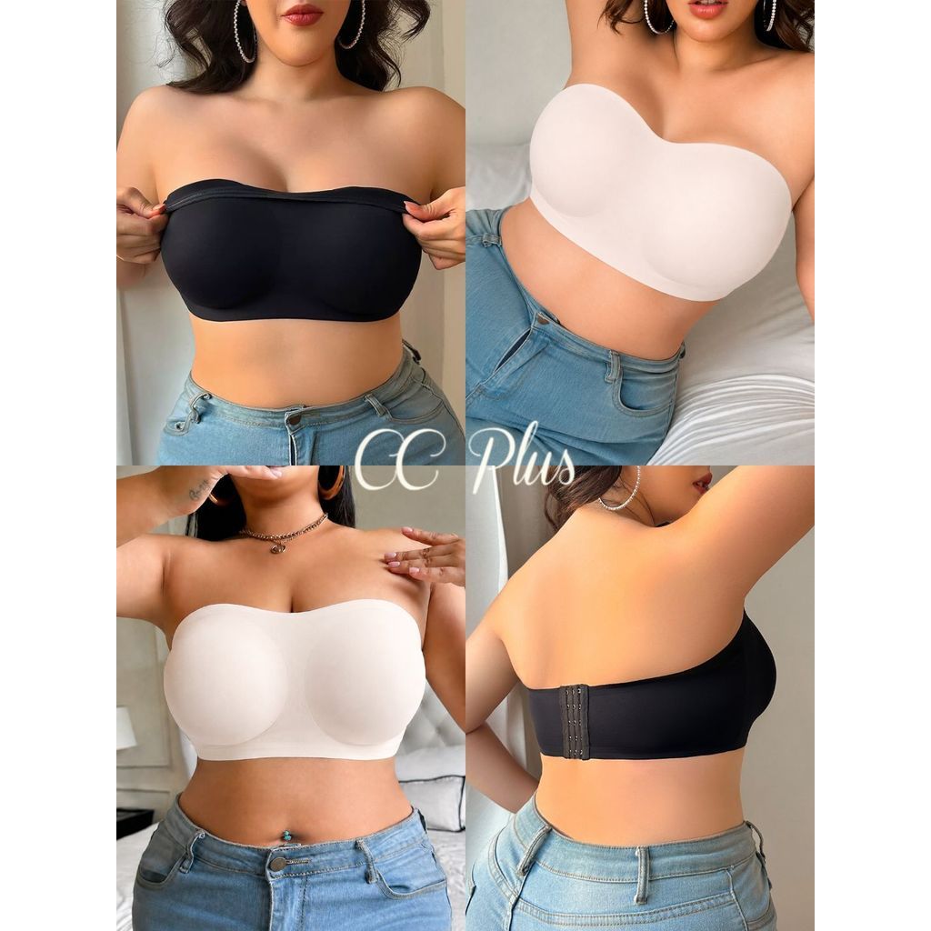 CiCi Plus+(8009) บราเกาะอกไร้สาย เนียนสวย ไม่หลุดง่ายใส่สบาย สไตล์สาวพลัสไซส์