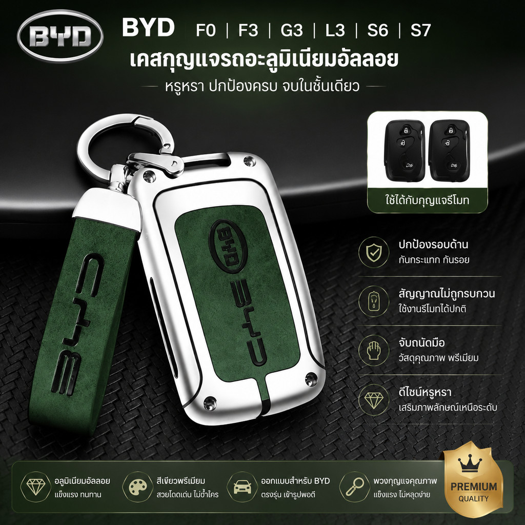 สังกะสีกุญแจรถเหมาะสําหรับ Biadi F0 F3 G3 L3 S6 S7 M6 รีโมทคอนโทรลกระเป๋าอุปกรณ์เสริม W0UT