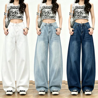 Muddy Barrel Jeans ทรงบาเรล กางเกงยีนส์ สไตล์เกาหลี แนววินเทจ เท้ากว้าง สวยๆเก๋ๆ