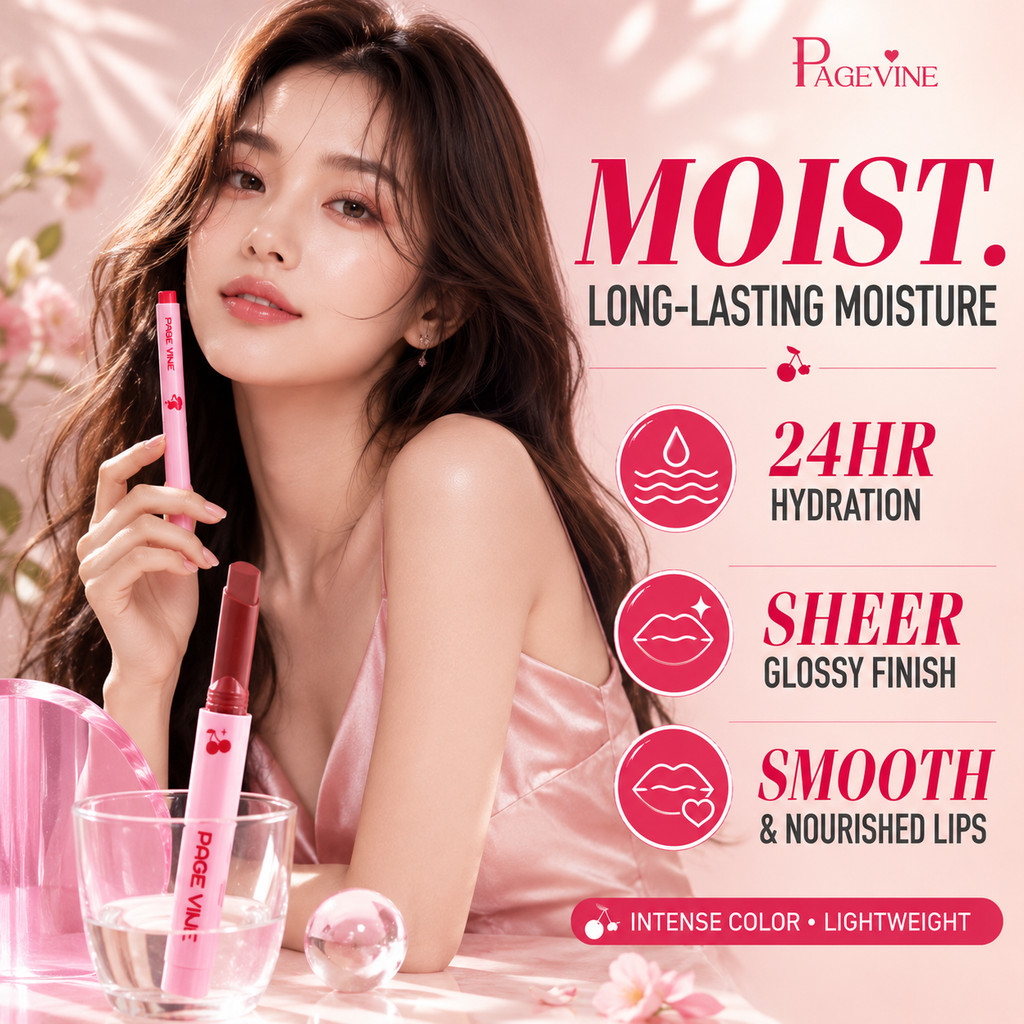 Glass Lip เนื้อฉ่ำวาว 1.5g สีสวยสดใส ปากฉ่ำวาว ชุ่มชื้นยาวนาน