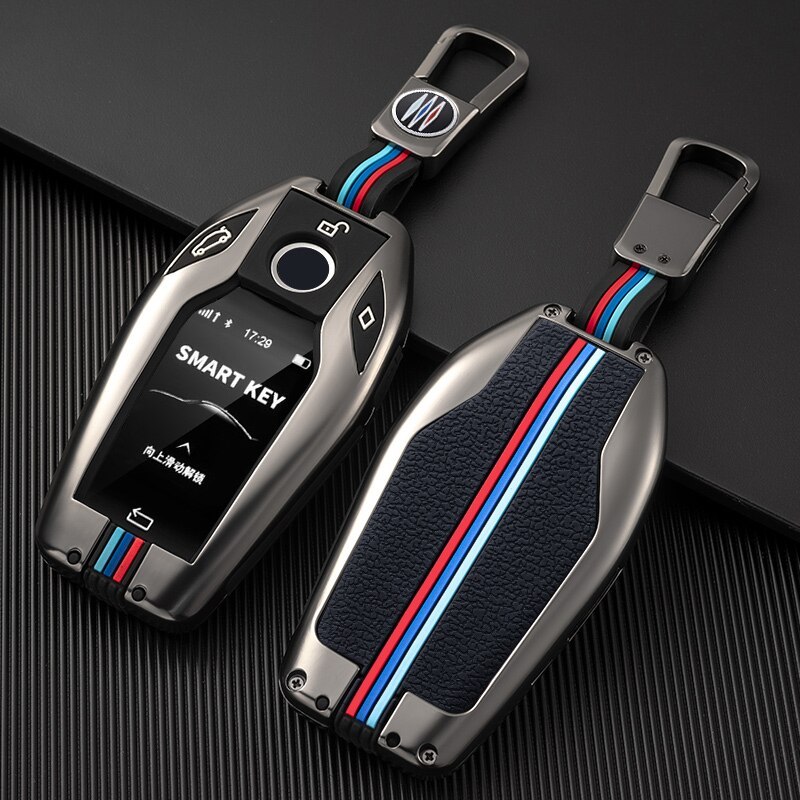 เคสกุญแจรถยนต์โลหะผสมสังกะสี LED สําหรับ BMW 5 7 Series G11 G12 G30 G31 G32 I8 I12 I15 G01 G02 G05 G