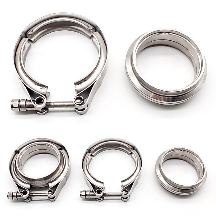 Stainless Steel 2/2.5/3/3.5/4Inch V-Band Clamp Stainless Steel V Band Flange Kit For Exhaust Pipes