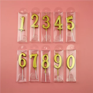 **ราคาส่ง 6 บาท!!** bluebell.stuff เทียนตัวเลขสีทอง เทียนปักเค้กวันเกิด