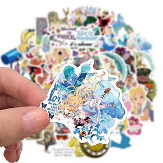 💥พร้อมส่ง💥Disney Princess ดิสนี่ย์ ปริ๊นเซส 50แผ่น กันน้ำ สติ๊กเกอร์ Alice in Wonderland อลิซในแดนมหัศจรรย์ sticker