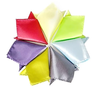 ผ้าเช็คหน้า Satin Handkerchief For Men Candy Color Mens Suits Pocket Square Business Chest Towel Hanky Suit Napkin Solid