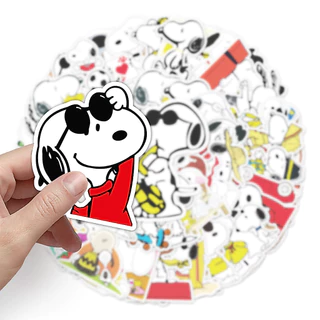 50 ชิ้นตลก Snoopy สติกเกอร์กันน้ํา DIY สําหรับโทรศัพท์แล็ปท็อปรถสติกเกอร์ Creative Home Decal
