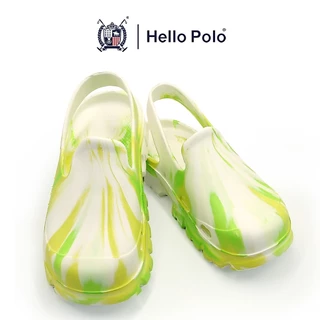 Hello Polo รองเท้ารัดส้นรองเท้าแฟชั่น สีทูโทน ลายมัดย้อมกันน้ำกันลื่น ฤดูร้อน เหมาะสำหรับผู้ชายและผู้หญิง รุ่น HP8025