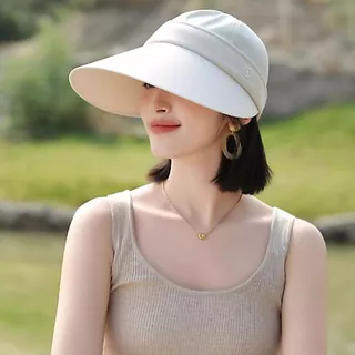 หมวกกันยูวี แคดดี้ปีกกว้าง ใส่ครึ่งใบได้ UV Protection Hat ปรับรอบหมวกได้ ปีกกว้าง 13.5 CM รุ่น K