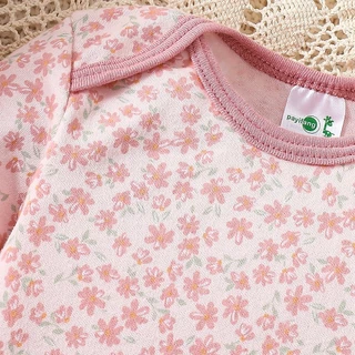 PAYI BABY-3 PIECES ผ้าฝ้ายนุ่มทารกแรกเกิดเสื้อผ้าเด็กทารกสาว Romper ทารกแขนยาว Onesies บอดี้สูท