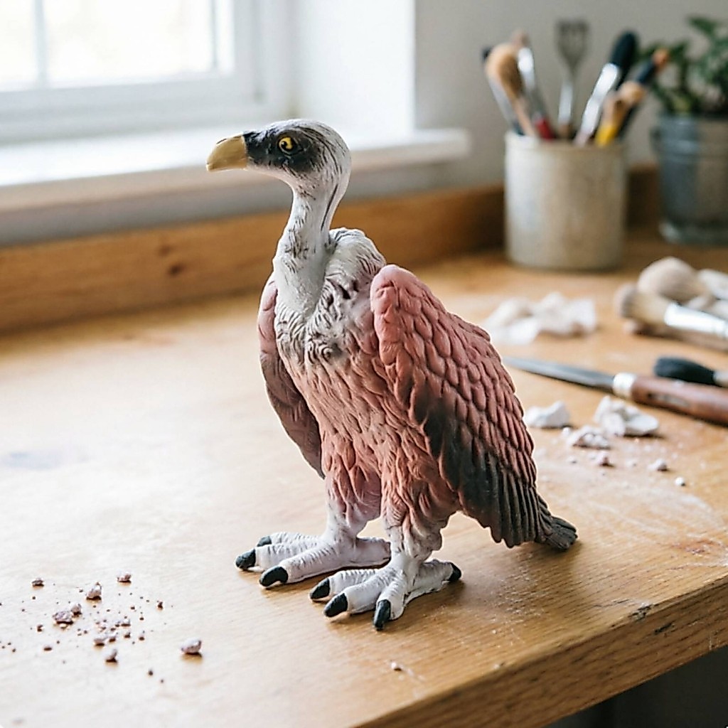 Vulture Figurine เหมือนจริง Vulture โมเดลสัตว์รายละเอียดสําหรับนักสะสม, ตกแต่งชั้นวางของ, จอแสดงผลโต