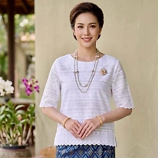 เสื้อลูกไม้คอตตต้อน 100%