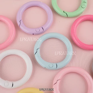 ส่งด่วน ส่งไวห่วงพวงกุญแจโลหะชุบสี ขนาด23มม.แพ็ค10ชิ้น ทรงกลม ห่วงล็อคสปริง สำหรับทำพวงกุญแจ อะไหล่