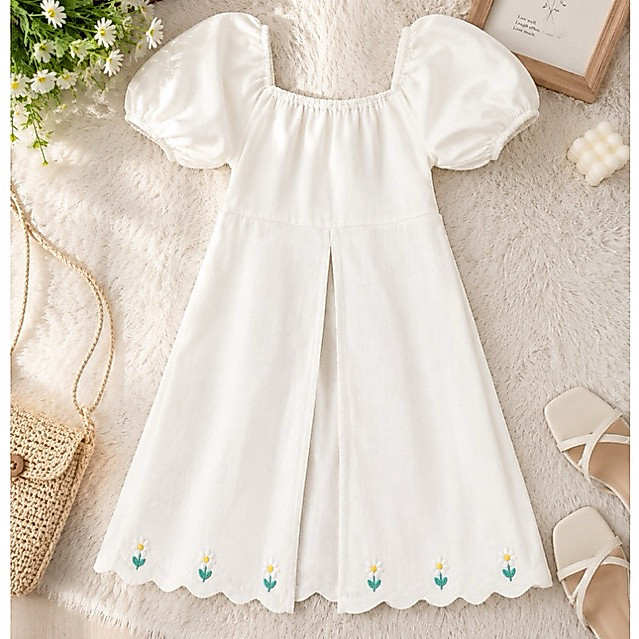 [พร้อมส่ง][Size S] ส่งต่อ ชุดมินิเดรสน่ารัก แบรนด์ FONTLINE แขนพอง ผูกหลังพรางหุ่น ผ้าฝ้ายเกรดฟอกนุ่