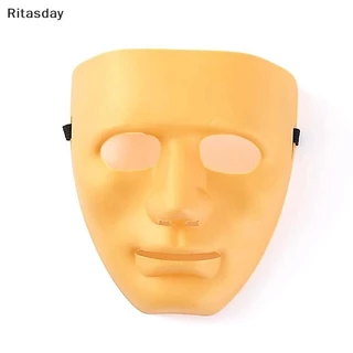 Ritasday Full Face Unisex Street Dance Party Mask คอสเพลย์สีดําสีขาวใหม่