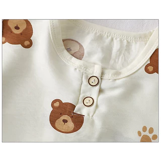 ชุดนอนเด็ก 5 ส่วน เสื้อ+กางเกง เสื้อผ้าเด็ก พิมพ์ลายน่ารัก ผ้าฝ้าย ระบายอากาศได้ดี