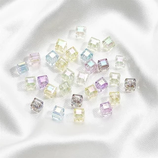 St. kunkka 5 ชิ้น 8mm อะคริลิคสแควร์ลูกปัดโปร่งใส Spacer ลูกปัดหลวมสามารถใช้ สําหรับDIY เครื่องประดับทําสร้อยคอสร้อยข้อมือ