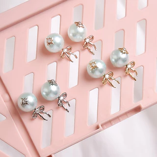 earika.earrings - balloon ribbonie ต่างหูบอลลูนไข่มุก วัสดุสแตนเลส (stainless steel)