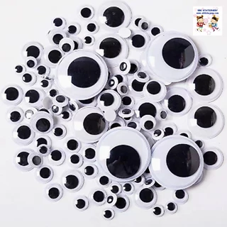 ลูกตากลิ้ง ตาปลอม ตาตุ๊กตา ขนาด 4 - 40 มม. มีกาวในตัว ตุ๊กตา DIY อุปกรณ์ DIY