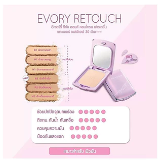 คิวเพรส แป้ง มินิ 5 กรัม อิเวอร์รี่ รีทัช / วันทูบิวตี้ฟูล / สโนว์ Cute press Evory Snow/Retouch/ 1-2 Beautiful/My Match
