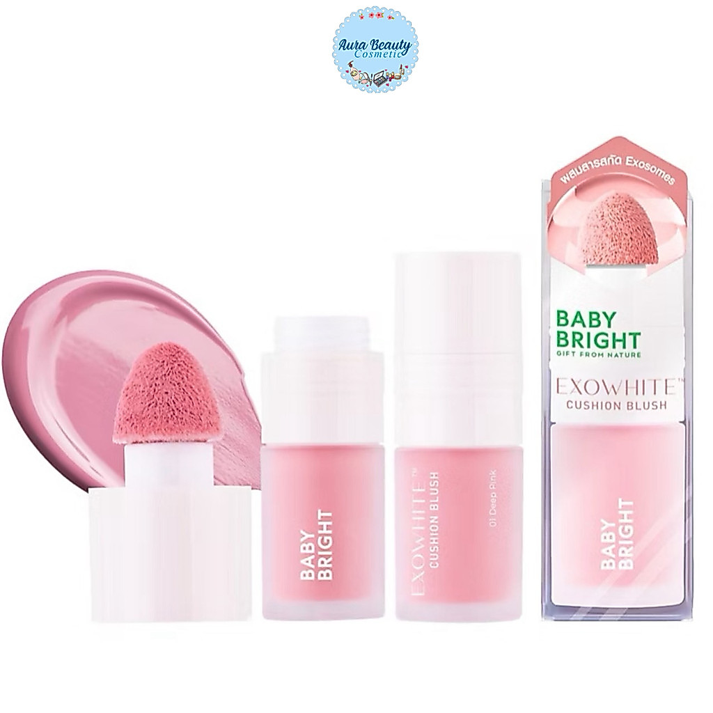 Baby Bright Exo white Cushion Blush 4ml. เอ็กซ์โซไวท์คุชชั่นบลัช 4 ml บลัชออน ปัดแก้ม