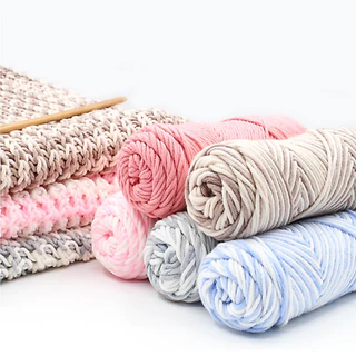 ไหมพรมคอตตอนนม ขนาด100กรัม 8ply milk cotton yarn เนื้อนุ่ม สีพาสเทล ถักง่าย พร้อมส่งจากไทย