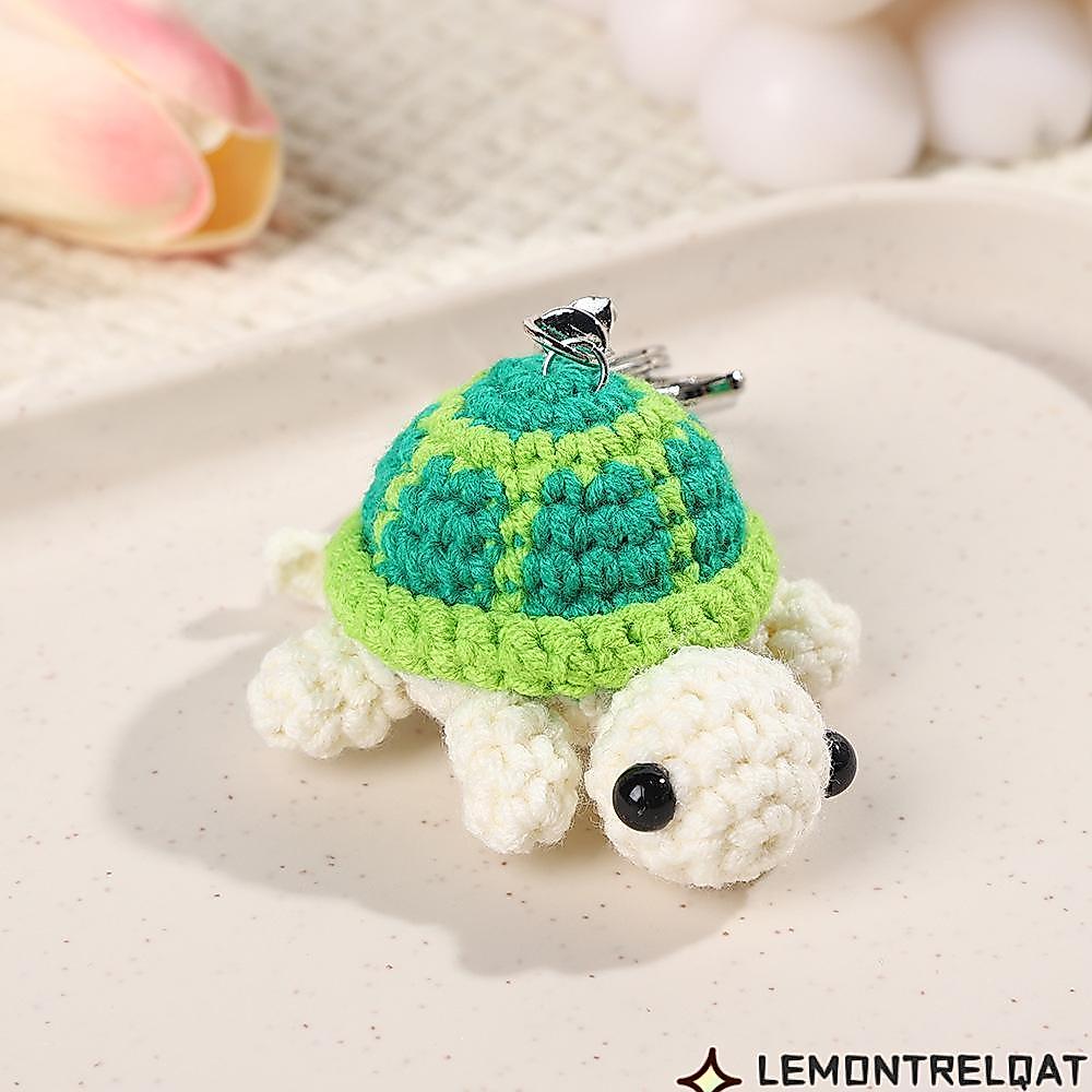 LEMONTRELQAT Mini Turtle Pendant, Handmade Cute Turtle Keychain, Creative Crochet Knit Bag Charm Bac