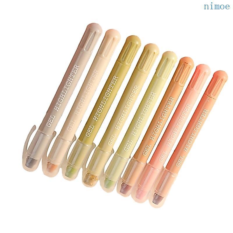 Nio 8 ชิ้น Highlighter Marker Highlighter ชุดเจล Highlighter ปากกาสําหรับ Scrapbooking