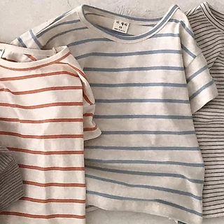 เสื้อยืดเด็กแขนสั้นลำลองฤดูร้อน ทรงเข้ารูป สไตล์เกาหลี เหมาะกับเด็กชายและเด็กหญิง ทารก เสื้อแขนสั้น6