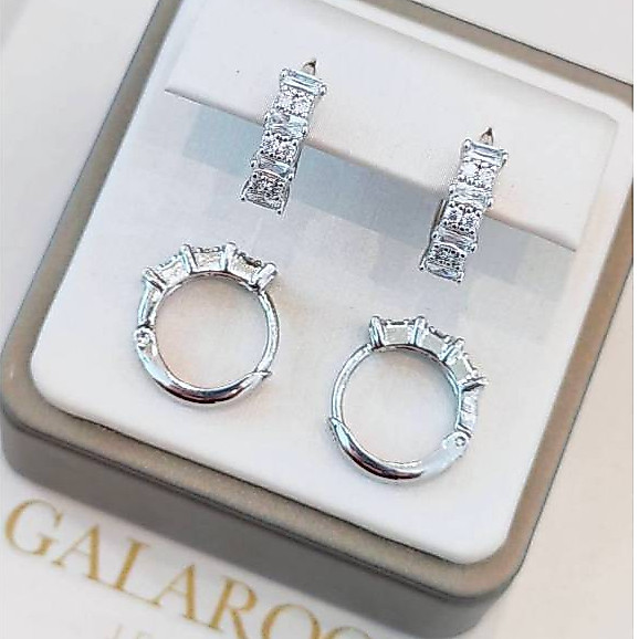 Galaroom Jewelry ต่างหูเพชรสวิสcz รุ่น Celine hoop - 20275