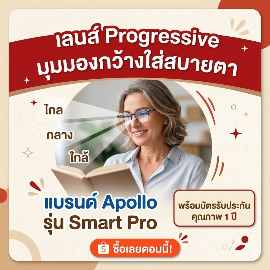 เลนส์แว่นตาApollo1.60,167,1.74มุมมองกว้างปรับตาใช้ง่ายของแท้ พร้อมบัตรรับประกันคุณภาพ1ปี