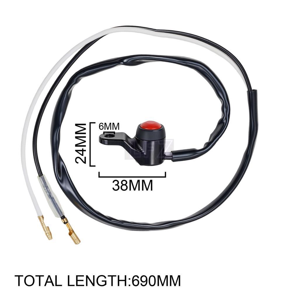 Universal Motorbike Kill Switch, 7/8" 22mm Kill Stop Switch Horn Button with Mounting Backplate, Min