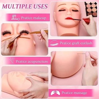 *พร้อมส่งในไทย💝 หัวหุ่นต่อขนตา เซ็ทต่อขนตา หัวหุ่นฝึกต่อขนตา ฝึกแต่งหน้า สําหรับมือใหม่ ผลิตโดยซิลิโคนอย่างดี