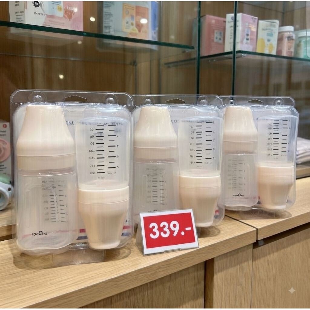 ขวดนมสีขาว Spectra ของแท้ มาพร้อมแพคเกจ 1 คู่