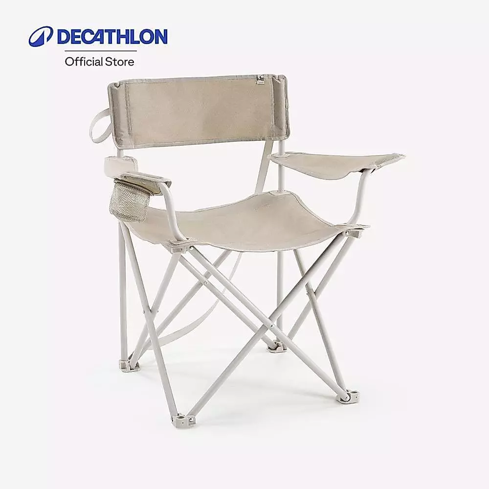 Decathlon Large Camping Folding Armchair - Xl เก้าอี้สนามพับได้สำหรับการตั้งแคมป์ขนาดใหญ่ รุ่น Xl - Beige