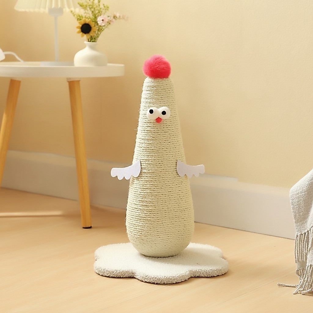 Chicken Cat Scratcher Soft Cat Scratching Post Scratching Post with Sisal Cover Fun Pet Supply Long-
