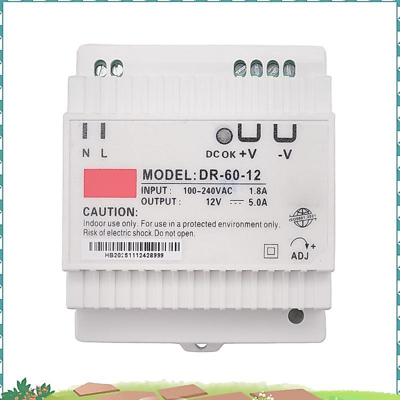 Uejfrdkuwg -60-12 Transformer 12 Volt 5 Amp Industrial Din Rail Power Supply 220V Ac To 12V Dc Power