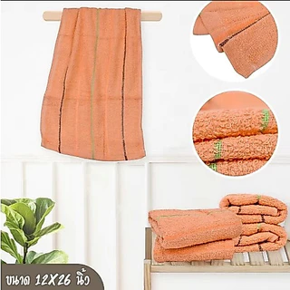 โล้ะผ้าเช็ดมือ ลายริ้ว ผ้าบางมาก ยกโหล 12 ผืน คละสี ขนาด 30*62 cm. ผ้ามีขุย ขอคนที่รับได้นะคะ