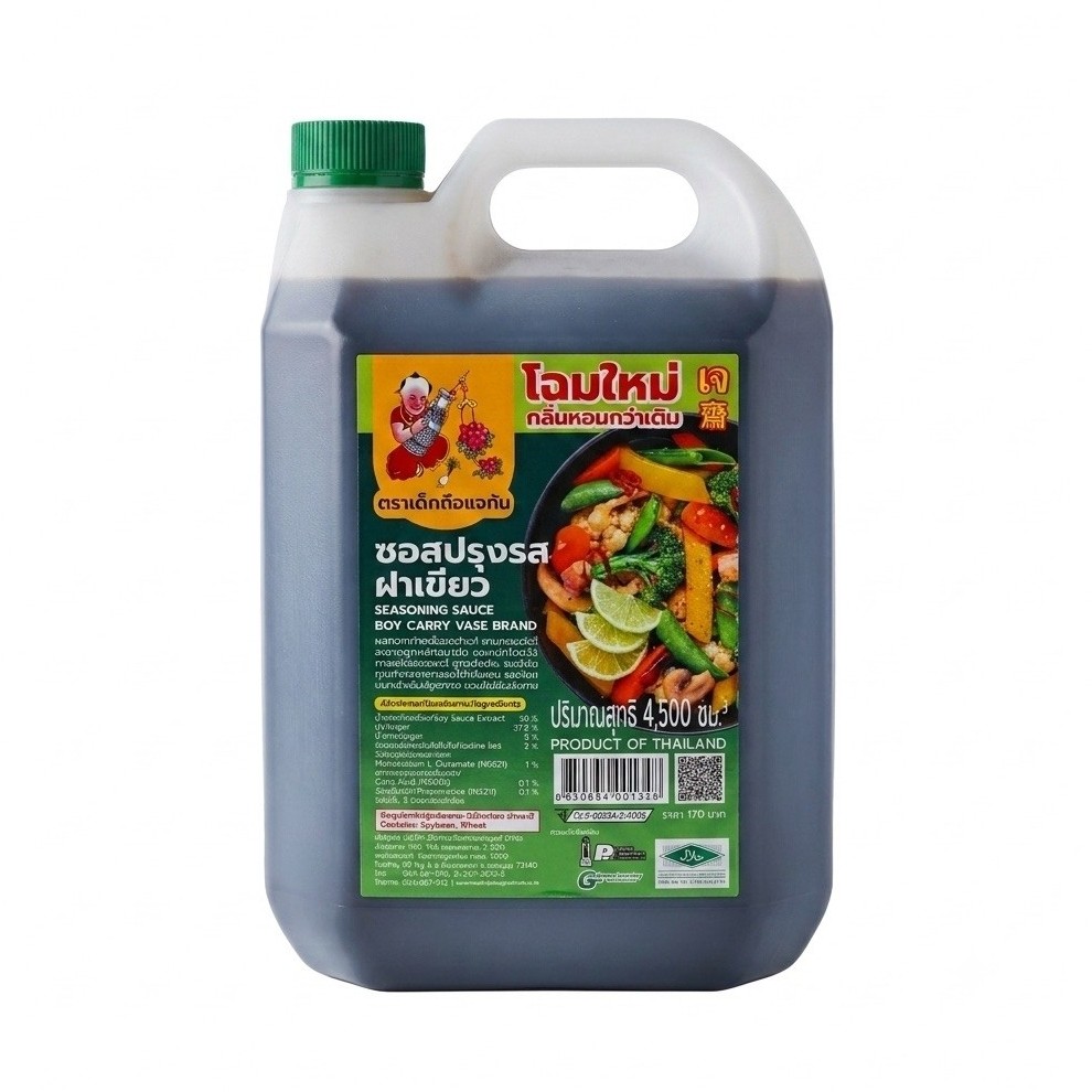 เด็กถือแจกัน ซอสปรุงรสฝาเขียว ตรา เด็กถือแจกัน ขนาด 4500 ml