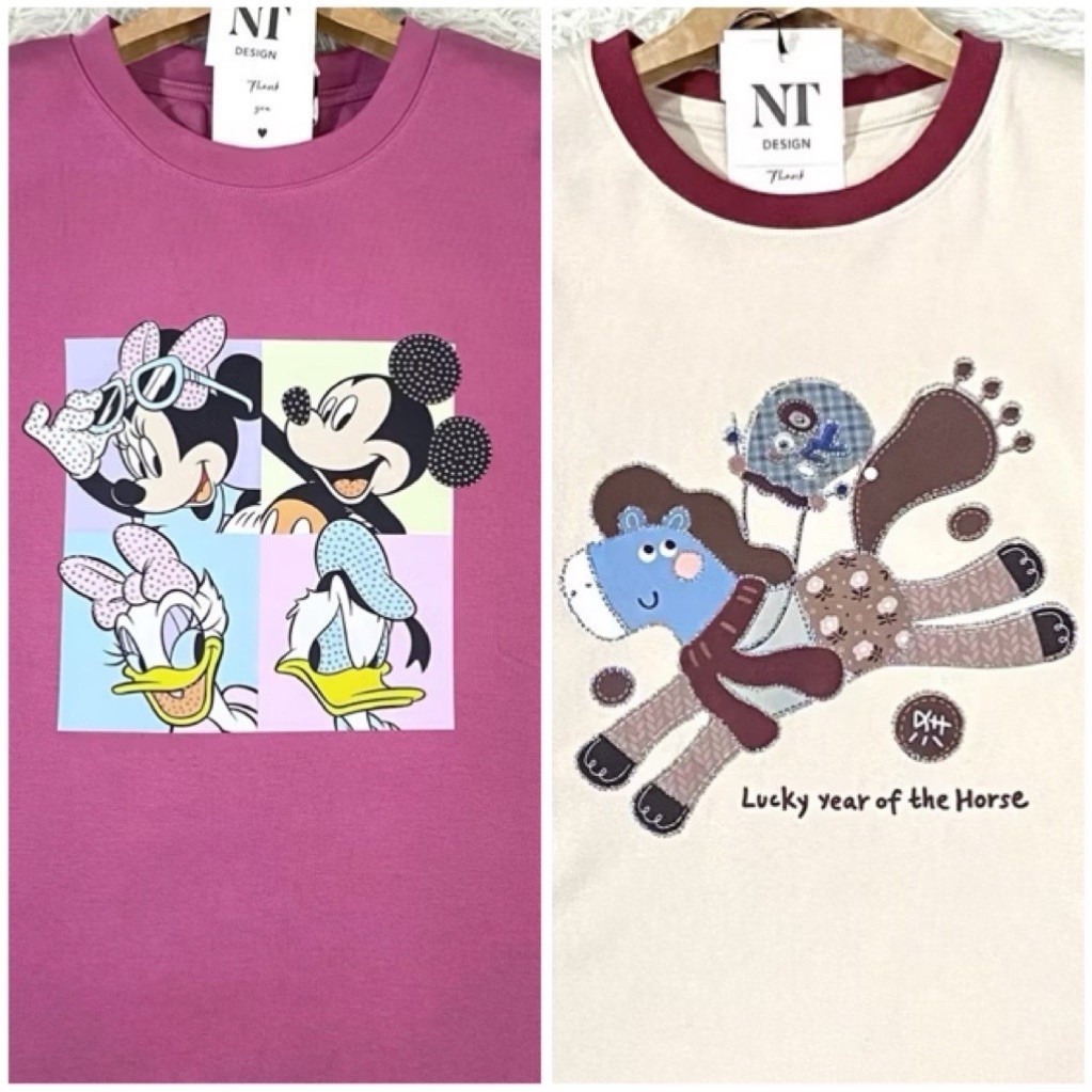 มือ 1 เสื้อยืดงานป้าย NT Design ผ้าคอนตอนนิ่มเด้ง ไฮเอน
