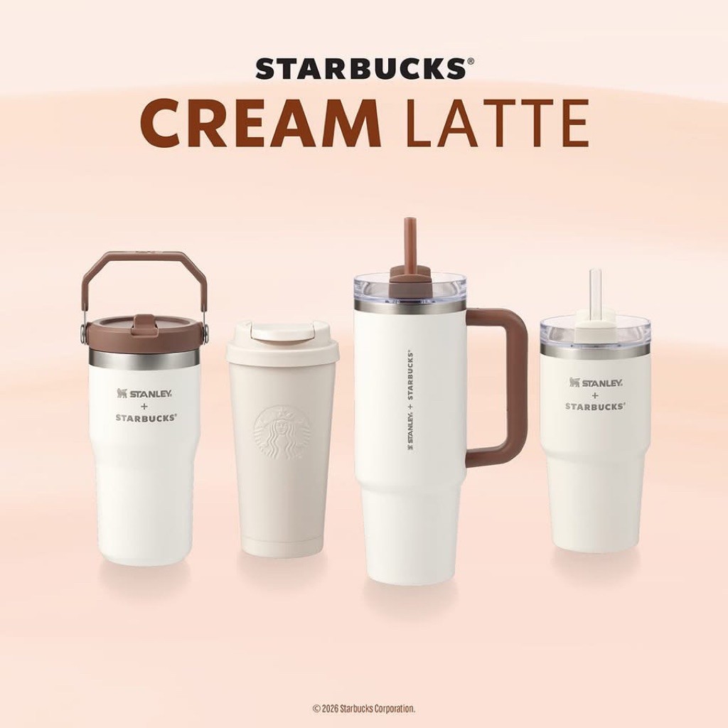 ⭐️Starbucks Cream Latte Collection⭐️Starbucks Cream Latte Cold Cup and Tumblers⭐️Stanley Cream Cold 
