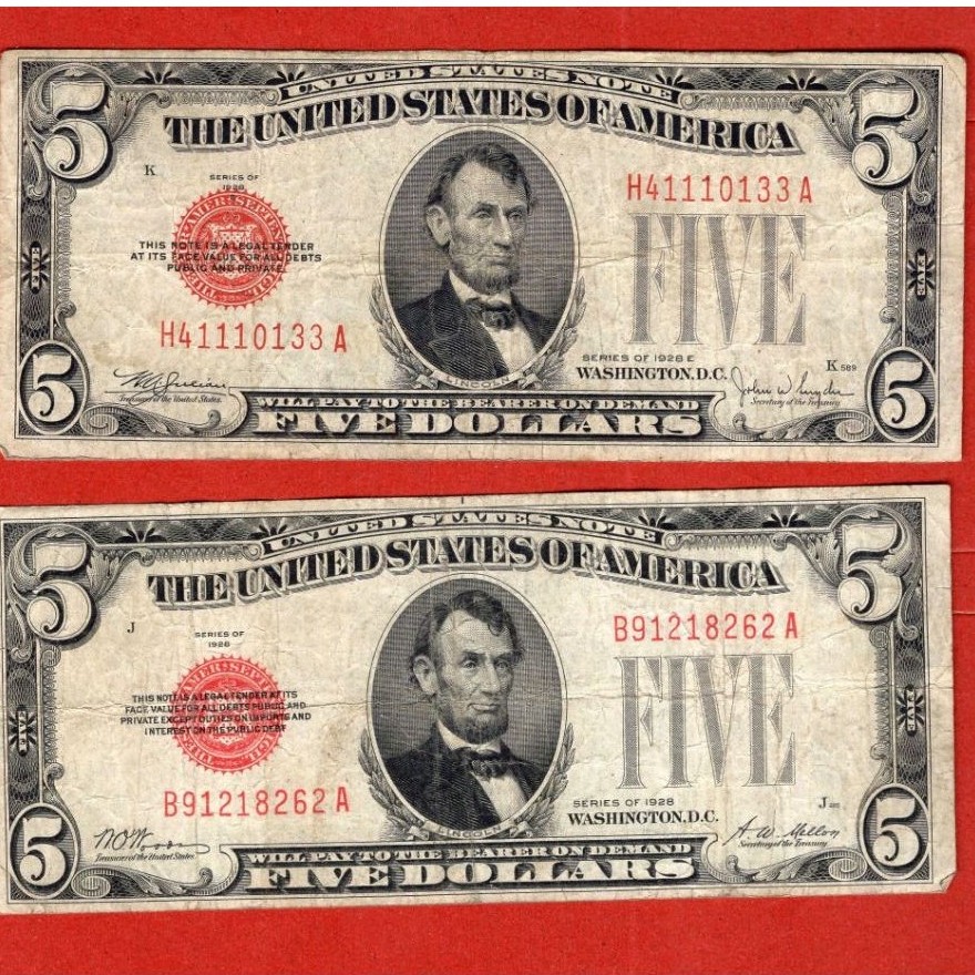 Five Dollars Red Seal 1928