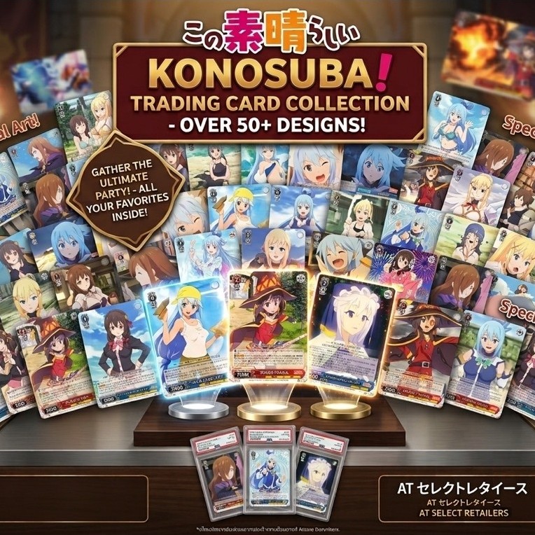 (พร้อมส่ง/แท้ ) ของสะสม อนิเมะ การ์ด Konosuba aqua darkness megumin yunyun isekai การ์ด ขอให้โชคดีมีชัยในโลกแฟนตาซี
