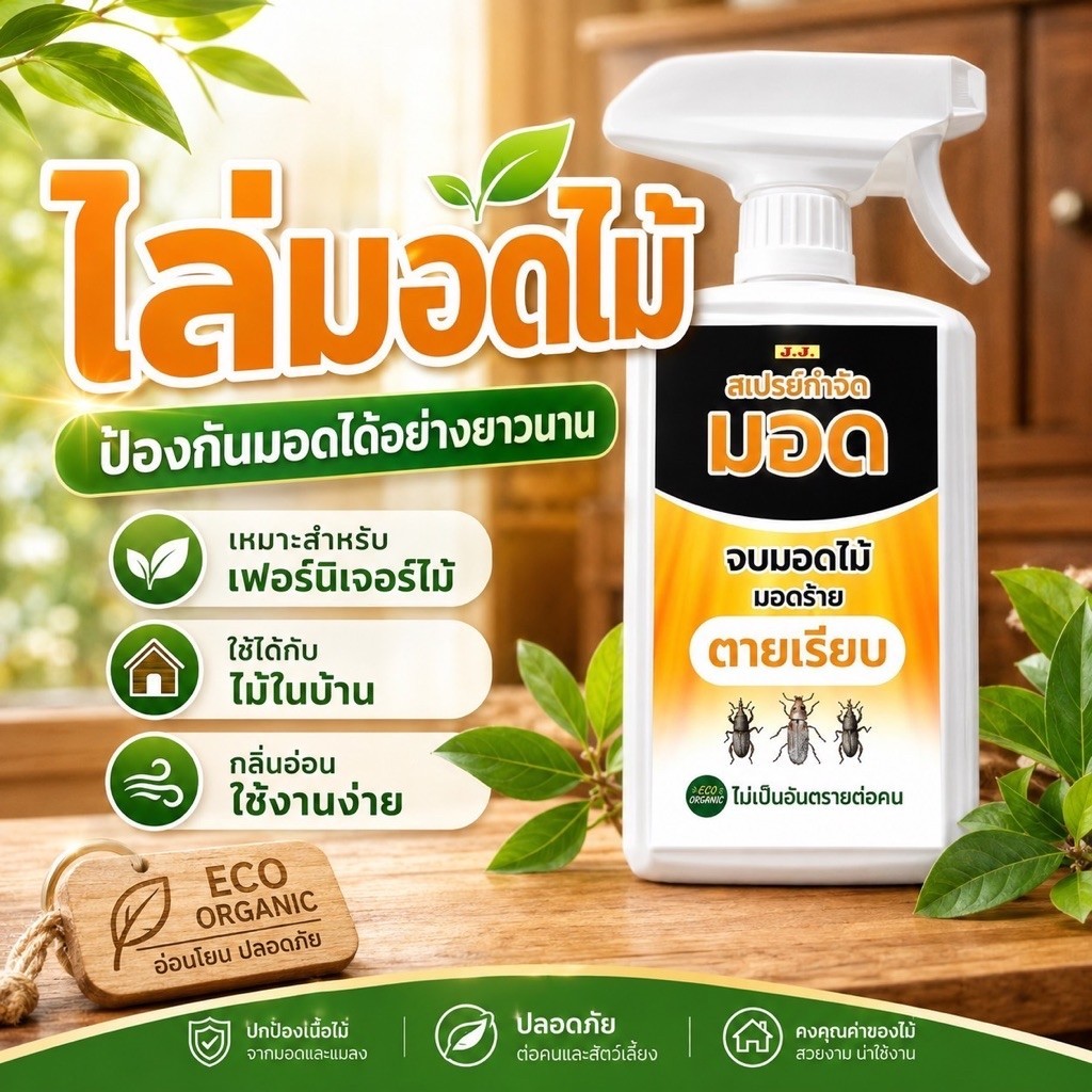 สมุนไพรไล่มอด สเปรย์ป้องกันมอด มอดไม้ไผ่ MO-500 furniture ที่ทำจากไม้ไผ่ไม้บิลท์อิน