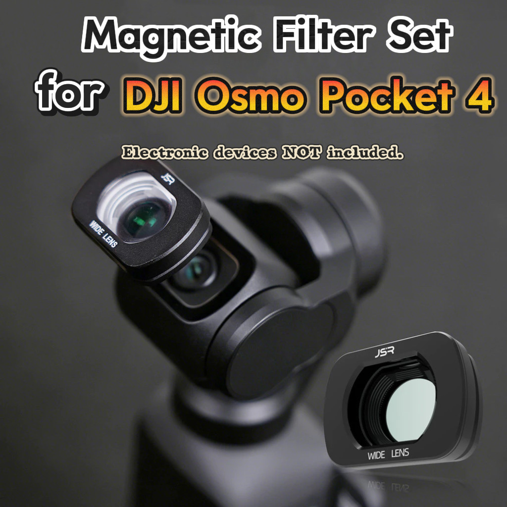 เหมาะสําหรับ DJI Osmo Pocket 4 Magnetic Filter Wide-Angle Macro Black Soft Filter Set