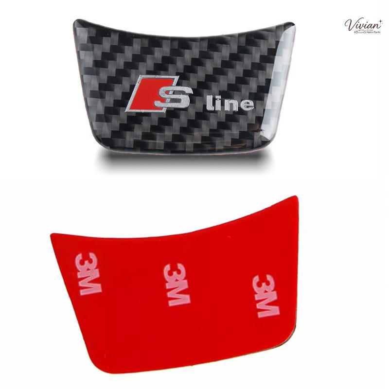 คาร์บอน RS โลโก้ S Line Emblem พวงมาลัยรถสติกเกอร์สําหรับ Audi A1 A3 A4L A5 A6L A7 Accrssorie-6
