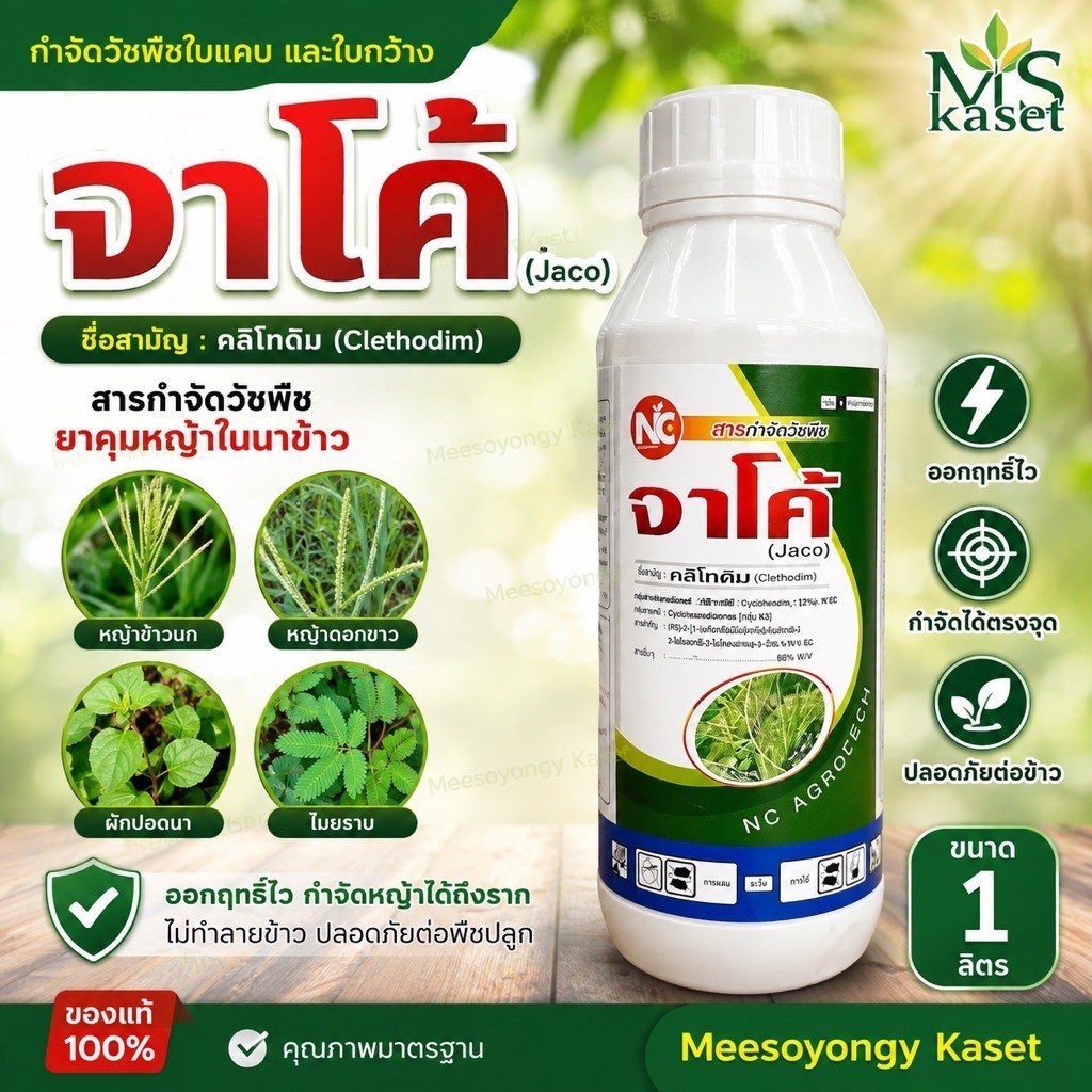 จาโค้<<NC>> #คลีโทดิม ขนาด 1L กำจัดวัชพืชประเภทใบแคบ