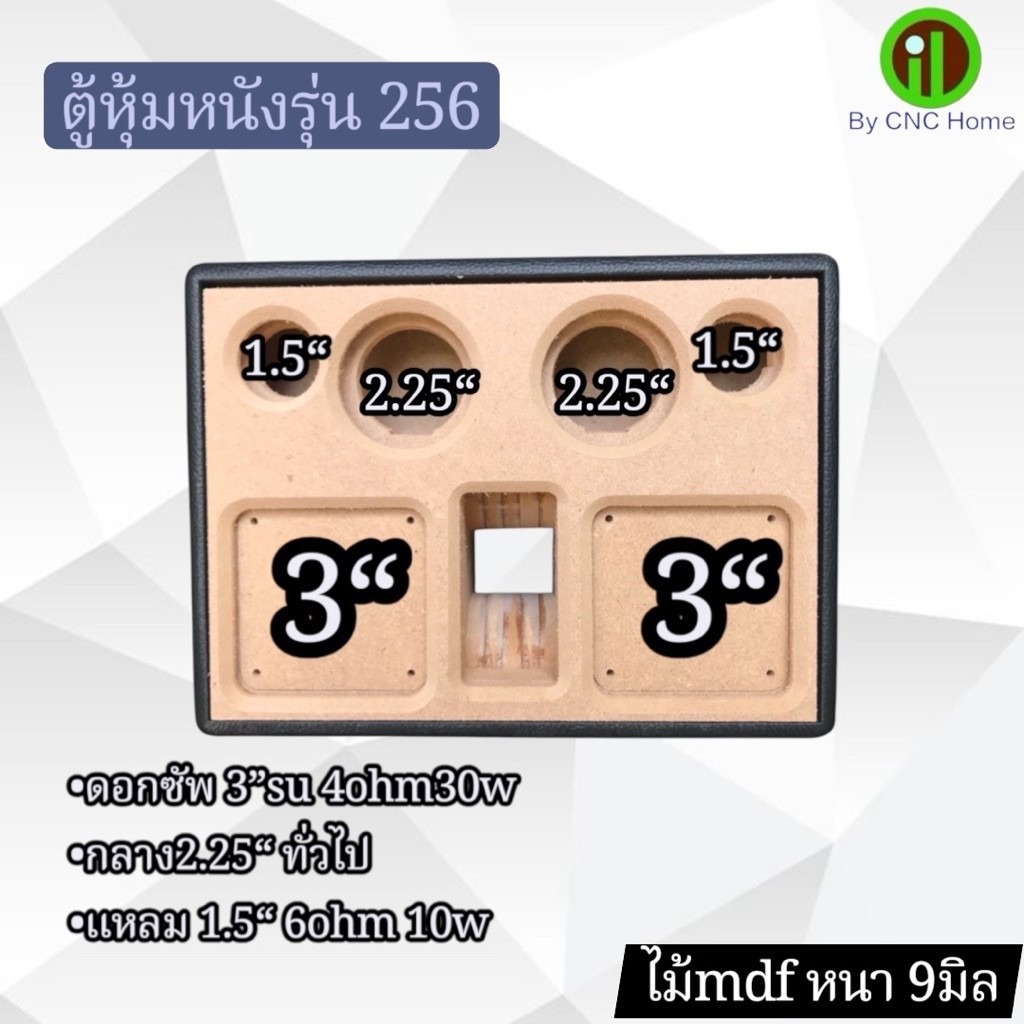 งานหนัง (รุ่น256) แบนพลาส3“ ซับSU ไม้9mm
