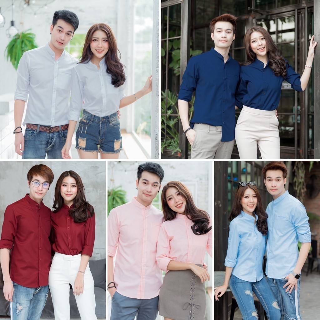 [มีส่งด่วน](ราคาต่อตัว) 10สี เสื้อเชิ้ต*คอจีน*แขนยาว แบรนด์พอดีตัว (ราคาต่อตัว)