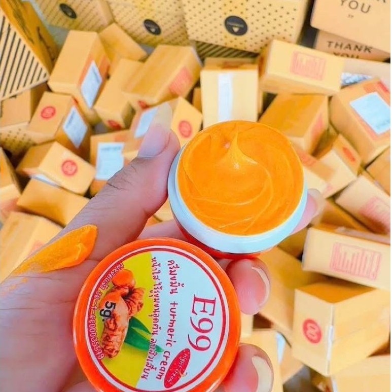 ครีมขมิ้น E99 1 กระปุก 5g.Nightcream สีส้มของแท้